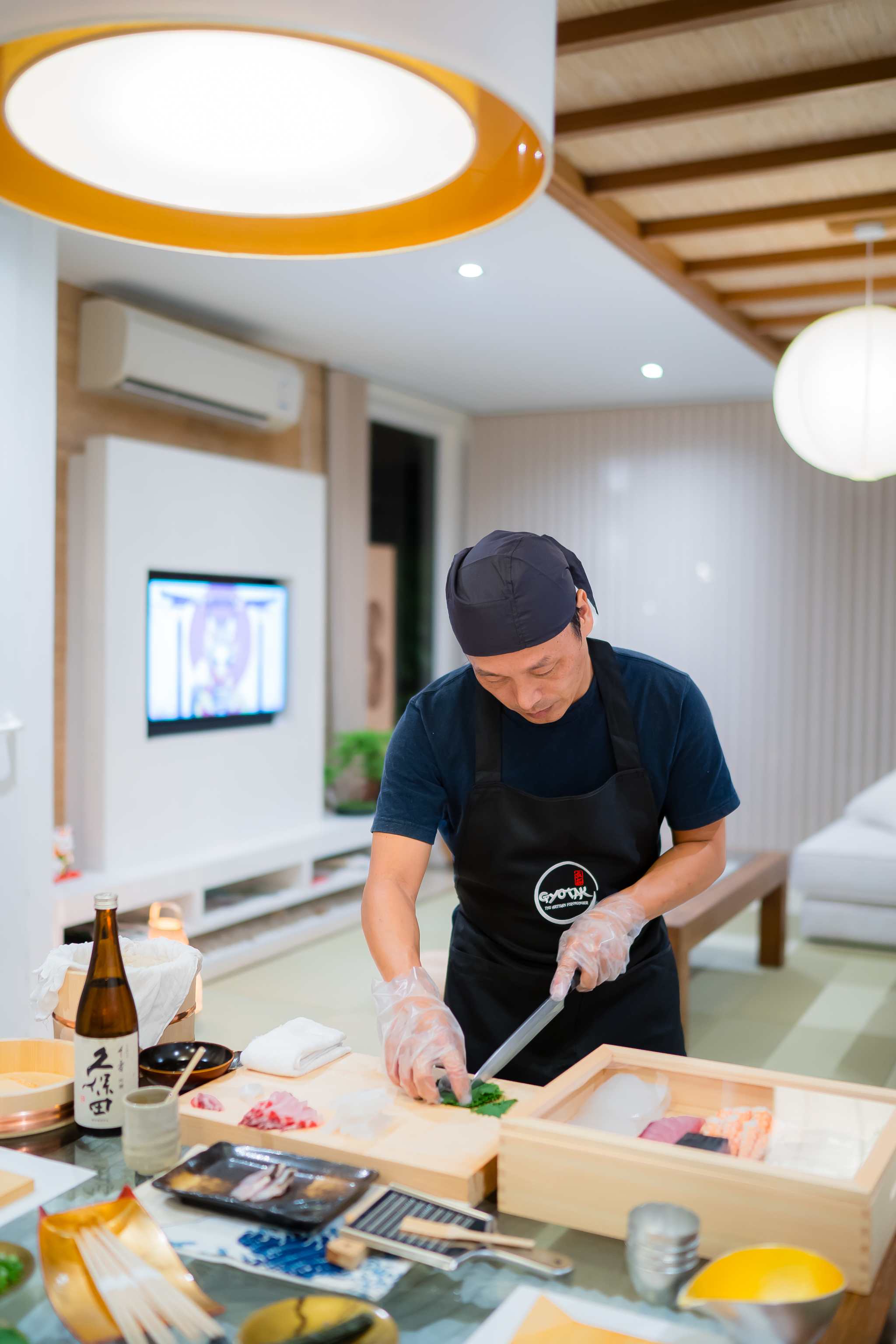 Chef preparing sushi